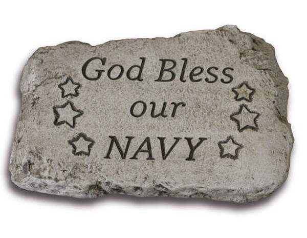 God Bless Our Navy Garden Stone Sailor Sculpture Concrete Decor